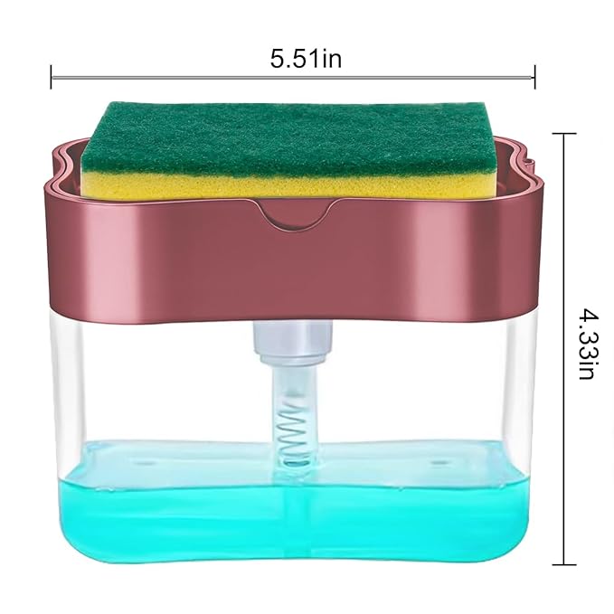UPGRADED Liquid Soap Dispenser & Sponge Holder (WITH FREE SPONGE)