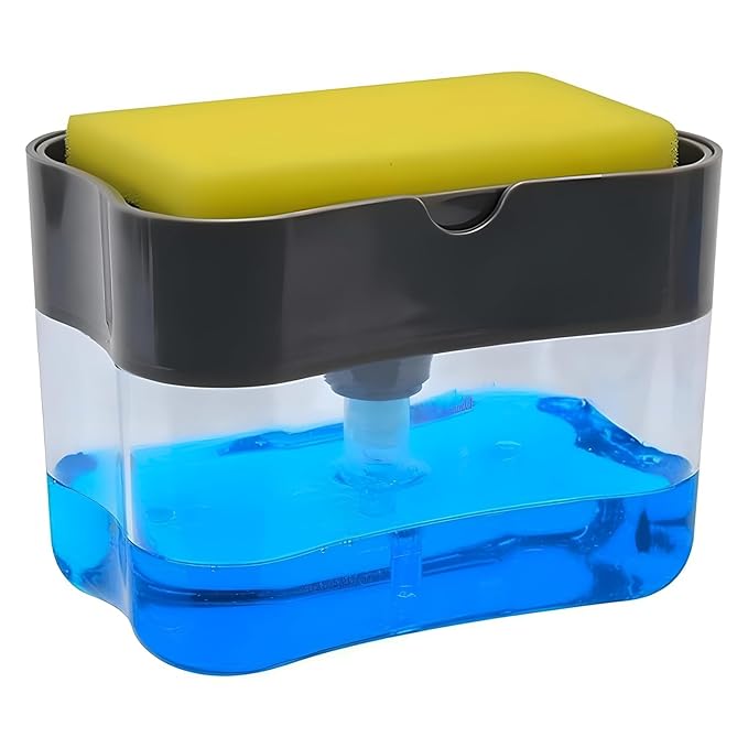 UPGRADED Liquid Soap Dispenser & Sponge Holder (WITH FREE SPONGE)